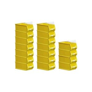 SuperSparSet 18 x Gelbe Sichtlagerbox 4.0 Mit Abdeckung HxBxT 15 x 20 x 35 cm 7