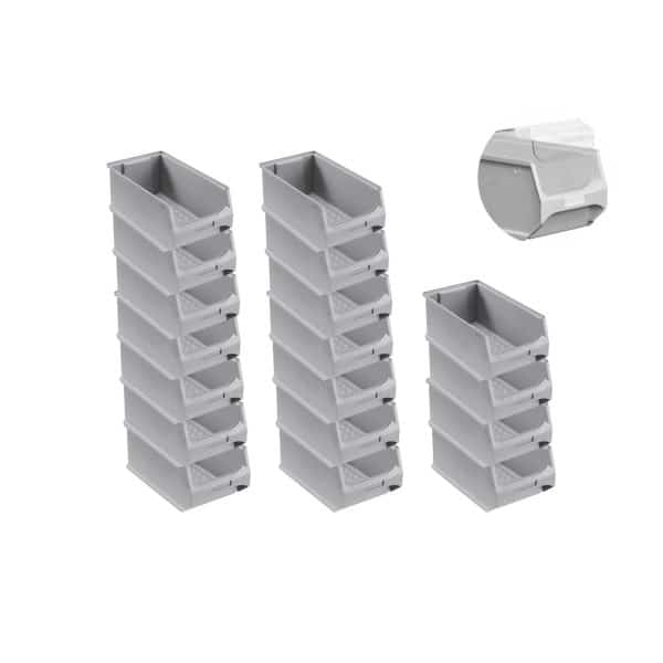 SuperSparSet 18 x Graue Sichtlagerbox 4.0 Mit Abdeckung HxBxT 15 x 20 x 35 cm 7