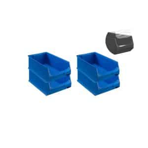 SuperSparSet 4 x Blaue Sichtlagerbox 5.0 Mit Abdeckung HxBxT 20 x 30 x 50 cm 21