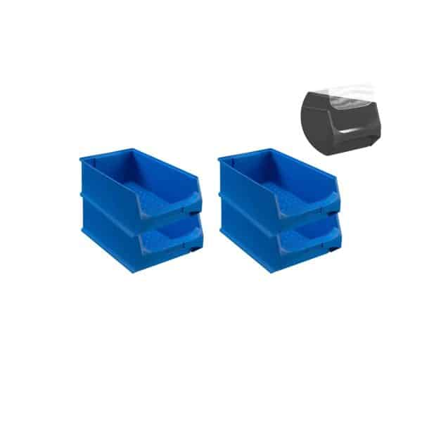 SuperSparSet 4 x Blaue Sichtlagerbox 5.0 Mit Abdeckung HxBxT 20 x 30 x 50 cm 21