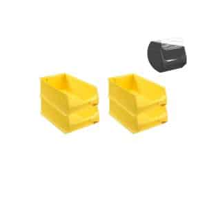 SuperSparSet 4 x Gelbe Sichtlagerbox 5.0 Mit Abdeckung HxBxT 20 x 30 x 50 cm 21