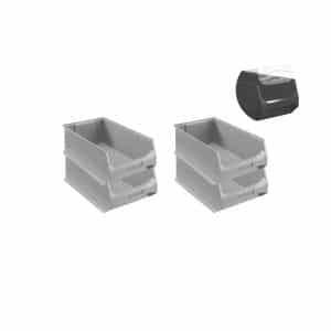 SuperSparSet 4 x Graue Sichtlagerbox 5.0 Mit Abdeckung HxBxT 20 x 30 x 50 cm 21