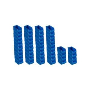SuperSparSet 48 x Blaue Sichtlagerbox 3.0 HxBxT 12