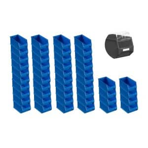 SuperSparSet 48 x Blaue Sichtlagerbox 3.0 Mit Abdeckung HxBxT 12