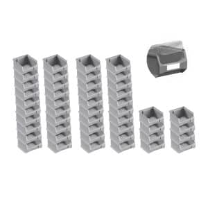 SuperSparSet 48 x Graue Sichtlagerbox 1.0 Mit Abdeckung HxBxT 6 x 10 x 10 cm 0