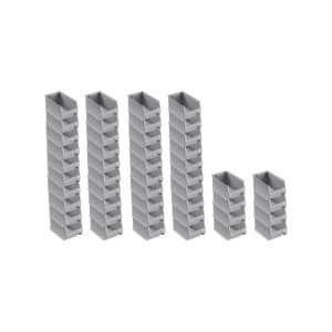 SuperSparSet 48 x Graue Sichtlagerbox 3.0 HxBxT 12