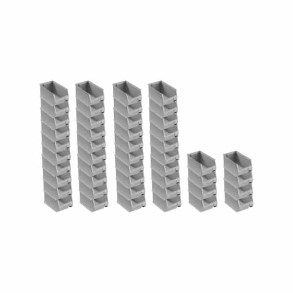 SuperSparSet 48 x Graue Sichtlagerbox 3.0 HxBxT 12