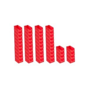 SuperSparSet 48 x Rote Sichtlagerbox 3.0 HxBxT 12