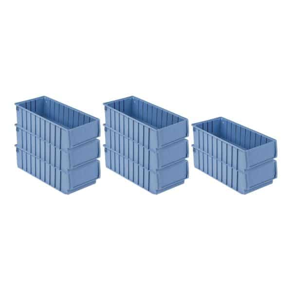 SuperSparSet 8 x Regalkasten 500 BH Mit Etikett und Schutzhaube HxBxT 14 x 23