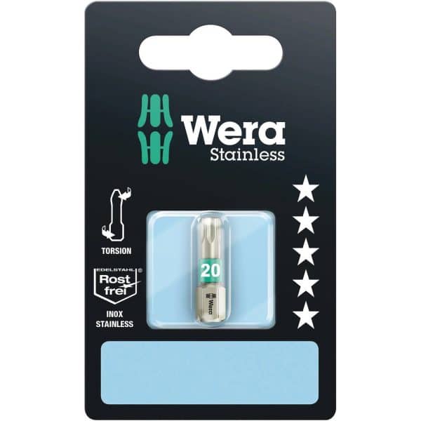 Wera Bit TX20 x 25 mm Edelstahl 3867/1 Torsionszone