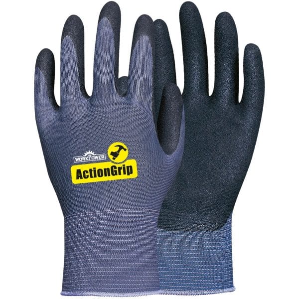 Workpower Arbeitshandschuh Action Grip Blau Gr. 10