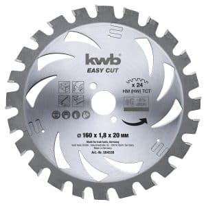 kwb Akku Top Easy Cut Kreissägeblatt 160 x 20 mm 24 Zähne universell